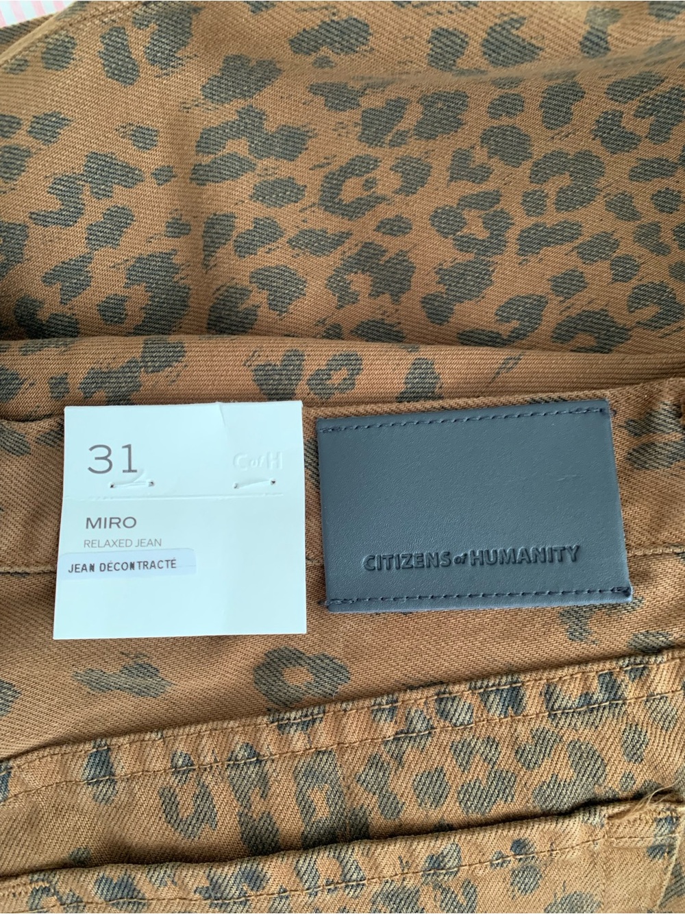 Citizens of Humanity Leopard Print Miro Long low-slung Relaxed Jeans women’s 31 - Picture 15 of 16